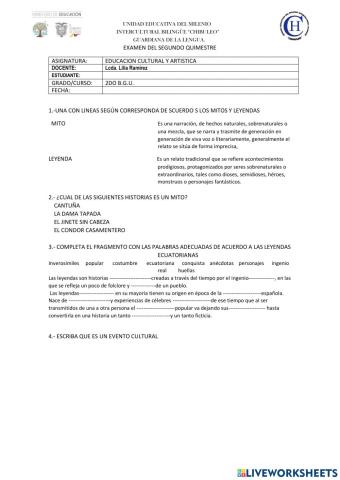 EXAMEN II QUIMESTRE 2DO BGU