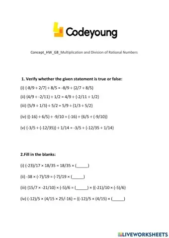 Concept-HW-G8-Multiplication and Division of Rational Numbers