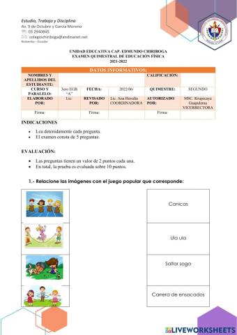 Evaluación de educación física