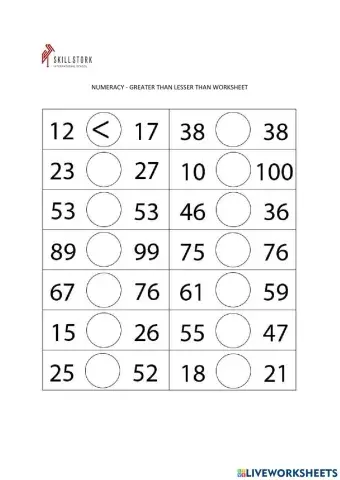 Greater than lesser than