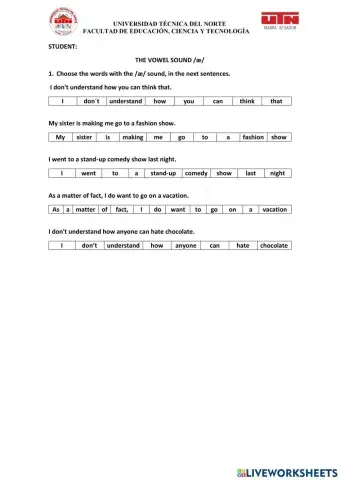 The vowel sound -æ-