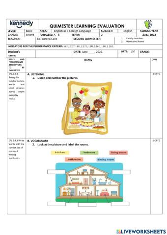 Quimester learning evaluation