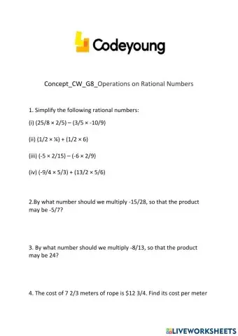 Concept-CW-G8-Operations on Rational Numbers