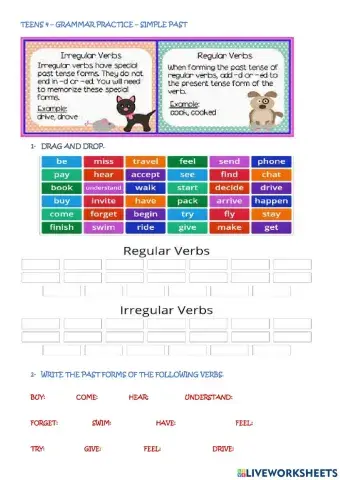 ISG -- TEENS 4 -  SIMPLE PAST Regular and Irregular verbs