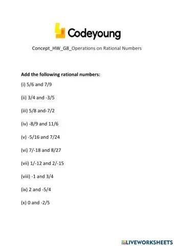 Concept-HW-G8-Operations on Rational Numbers