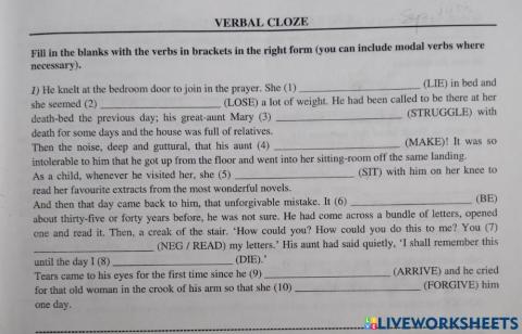 Verbal cloze