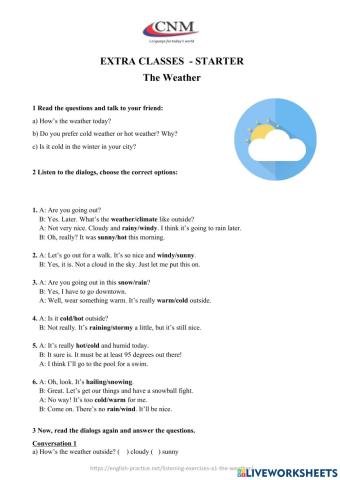 The weather - Starter