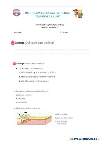 Evaluacion final de ciencias naturales segundo quimestre