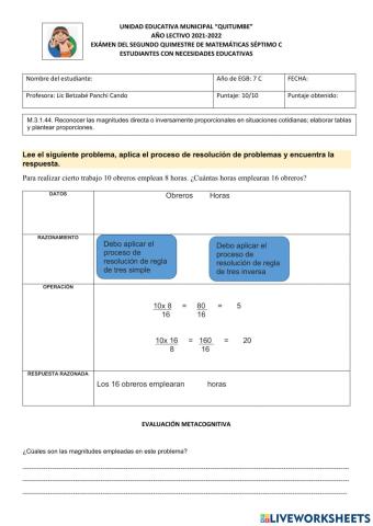 Examen Segundo Quimestre