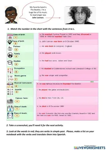 Pre Writing Singer's Biography