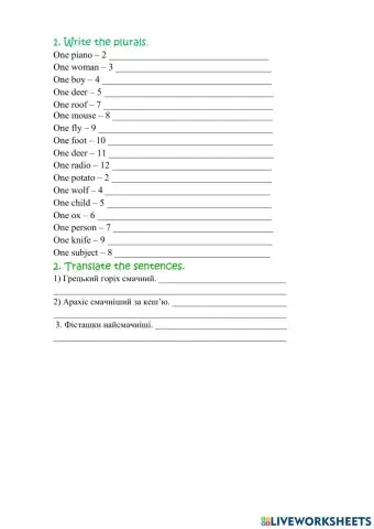 Green 2 worksheet 10