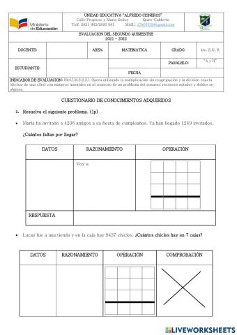 Examen de matematica alfredo cisneros