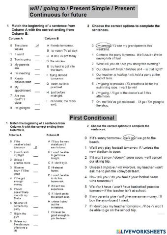 Future Forms and First Conditional