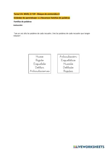 Tarea 5b familias de palabras