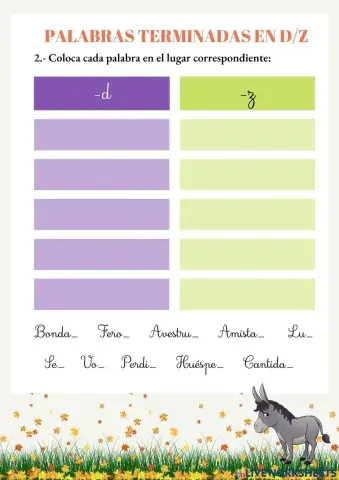 Palabras terminadas en d-z (ii)