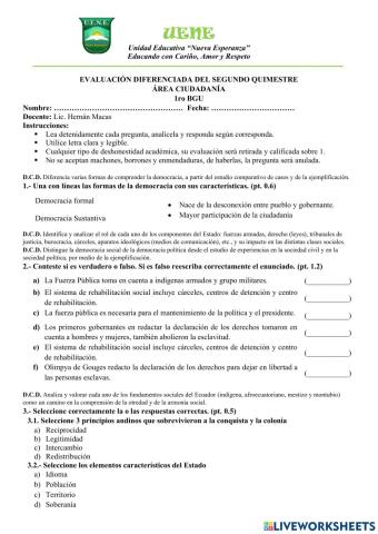 Ciudadanía Diferenciada 2do quimestre