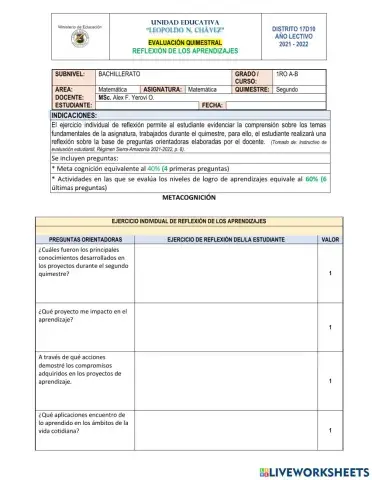 Examen 2do quimestre