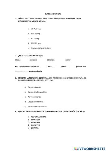 Evalucion quimestral