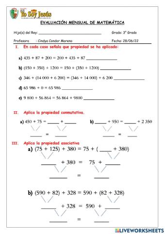 Evaluación de matemática