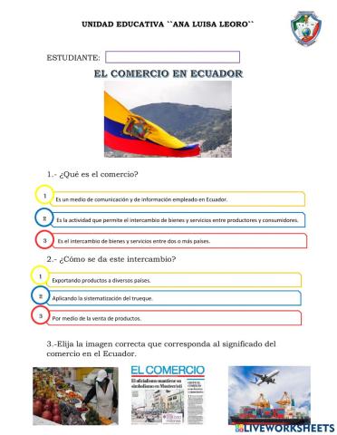 El comercio en ecuador