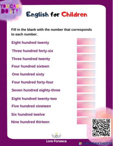 Cardinal numbers 3 digits efc