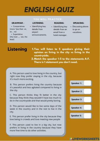Quiz 3: Comparing things