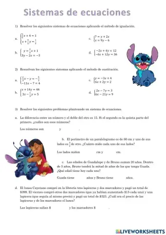 Sistemas de ecuaciones