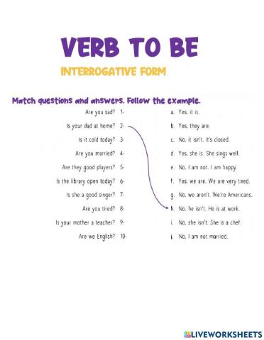 verb to be questions