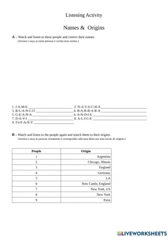 Names - Origins List.Comp.