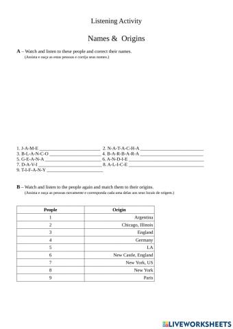 Names - Origins List.Comp.