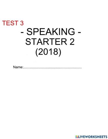 Starter 2 (2018) - Speaking