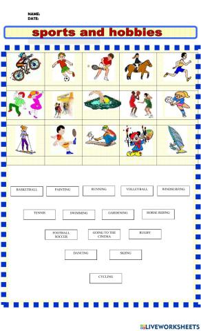 Sports and hobbies