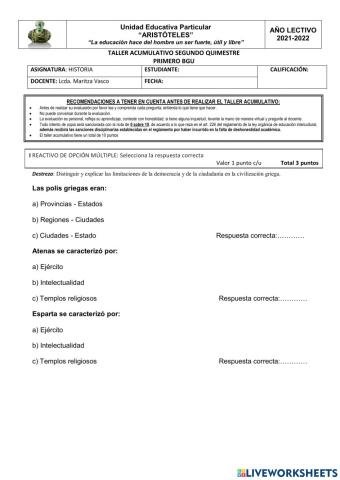 Historia examen primero