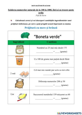 Mate-bucătarii în acțiune (bonetele verzi)