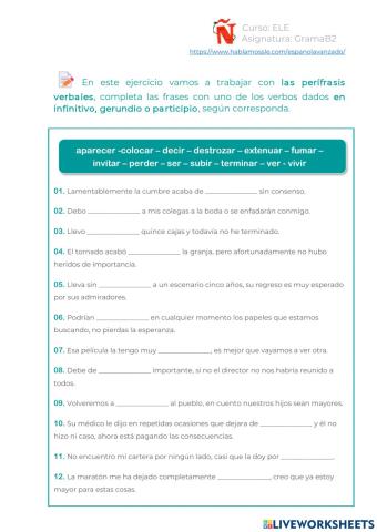 Perífrasis verbales (2)