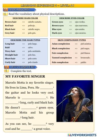 People describing their physical appearence