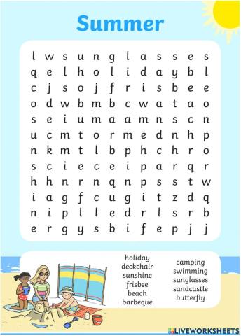 Word search - summer 
