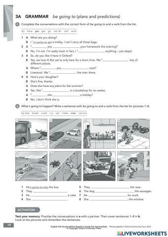 Be going to (plans & predictions)