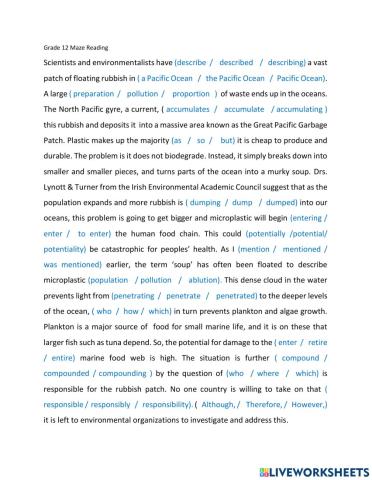 Rubbish in the ocean