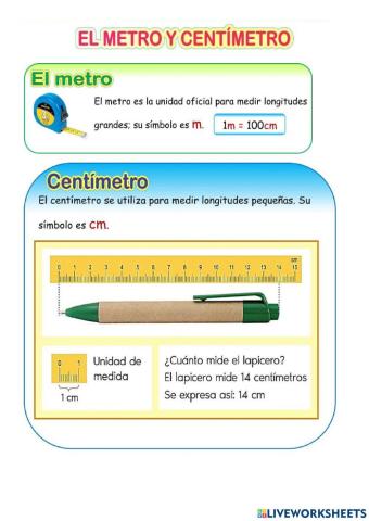 El centímetro y metro