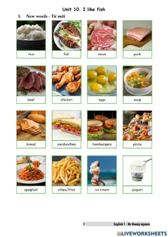 E1U10 I like fish -nuongnguyen