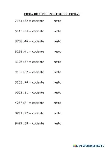Divisiones por dos cifras