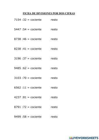 Divisiones por dos cifras