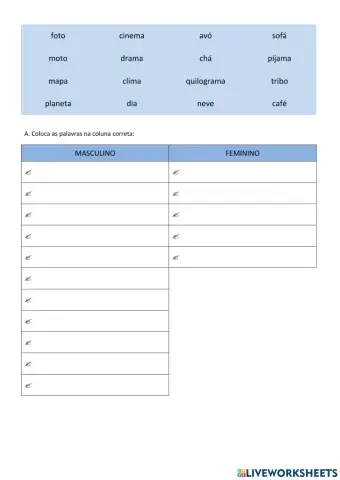 Masculino ou Feminino