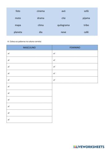 Masculino ou Feminino