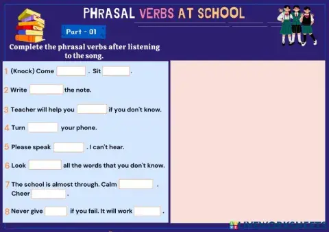 Phrasal Verbs at school