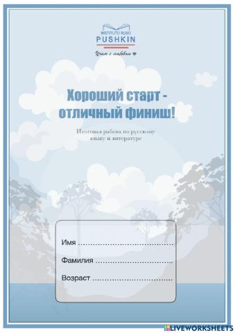 Итоговая работа по русскому языку