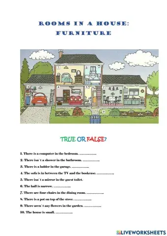 Rooms in a house: Furniture- There is-There isn-t