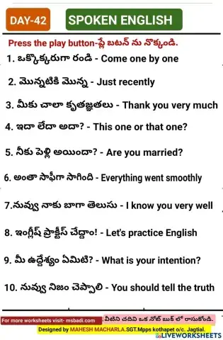 Day-42-spoken english by mahesh macharla