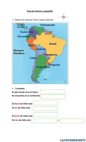 Guía mapa de Chile